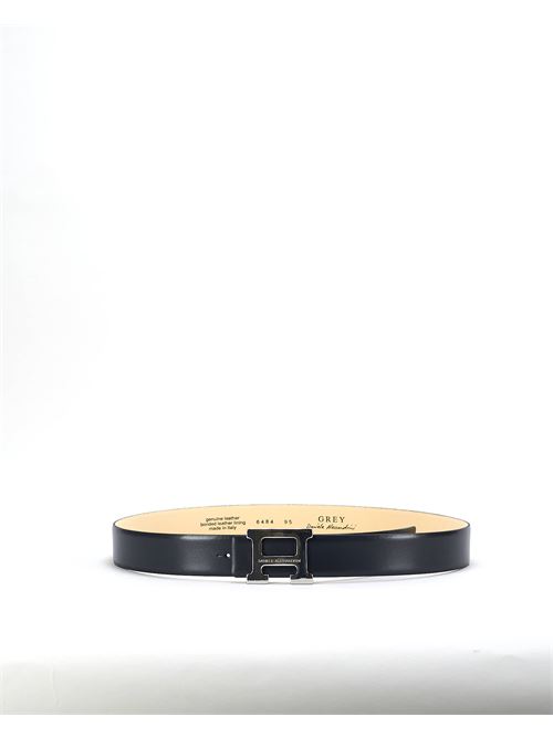 Leather belt with buckle logo Daniele Alessandrini DANIELE ALESSANDRINI | Belt | NL6484430623